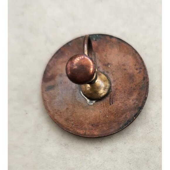 Pink/Purple Ceramic & Copper Screw Back Earrings Handmade - Letter J - Picture 2 of 2